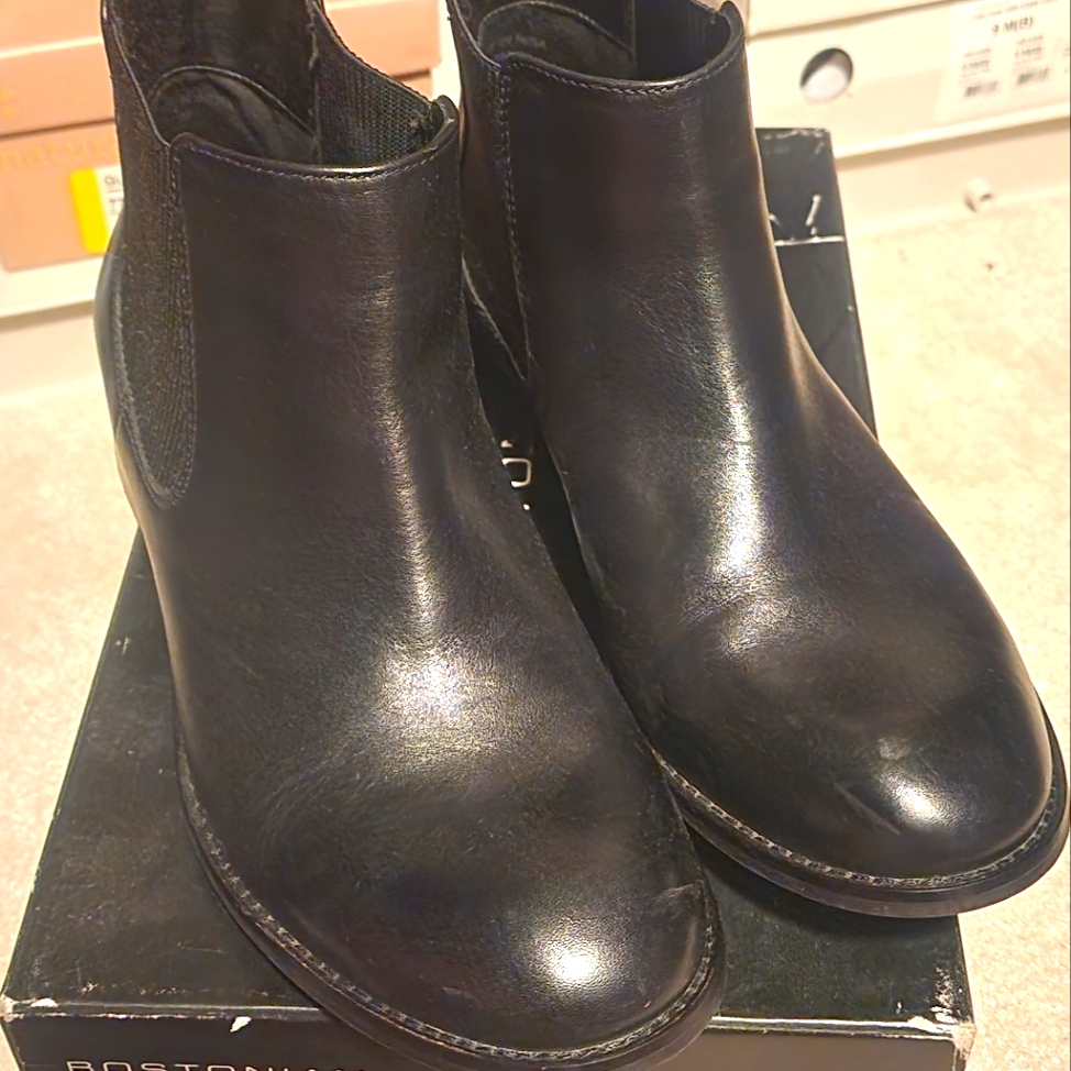 Clarks 9m Pita Sedona Black Leather Chelsea Ankle Boots